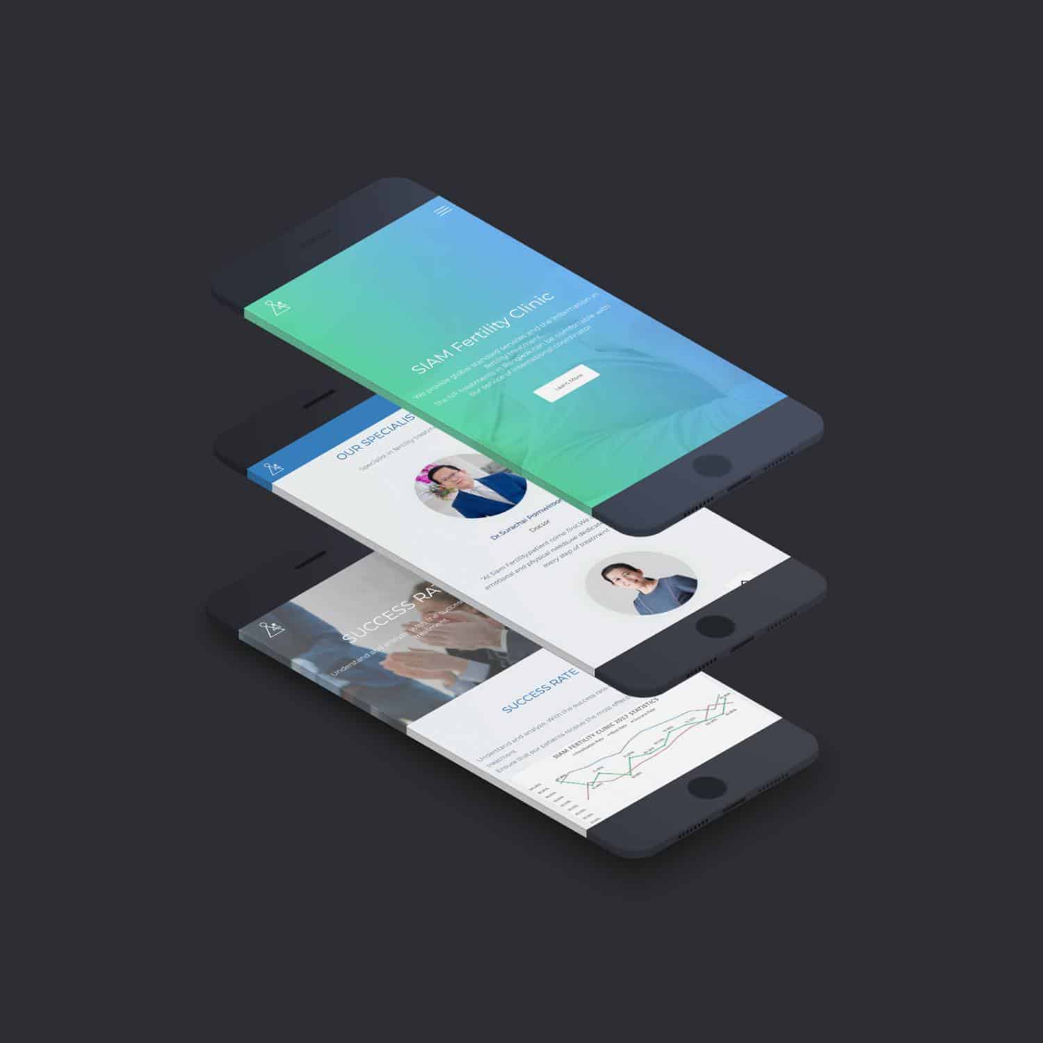 รับออกแบบเว็บไซต์ โทรศัพท์มือถือแสดงเว็บไซต์ Siam Fertility Clinic คลินิกสำหรับผู้มีบุตรยาก