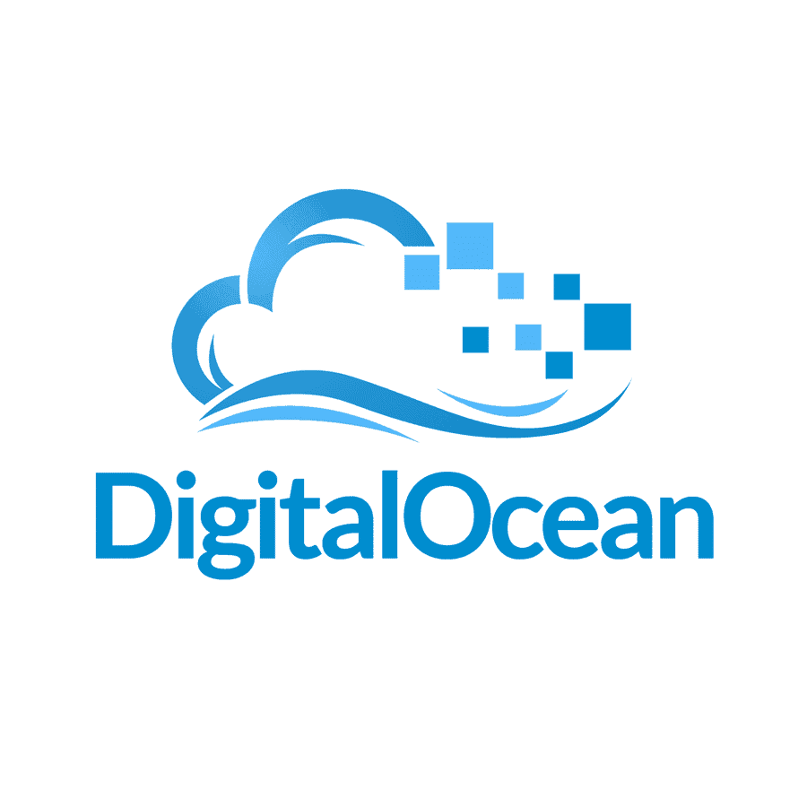 รับออกแบบเว็บไซต์ โลโก้ DigitalOcean: คลาวด์ดิจิทัลและคลื่น